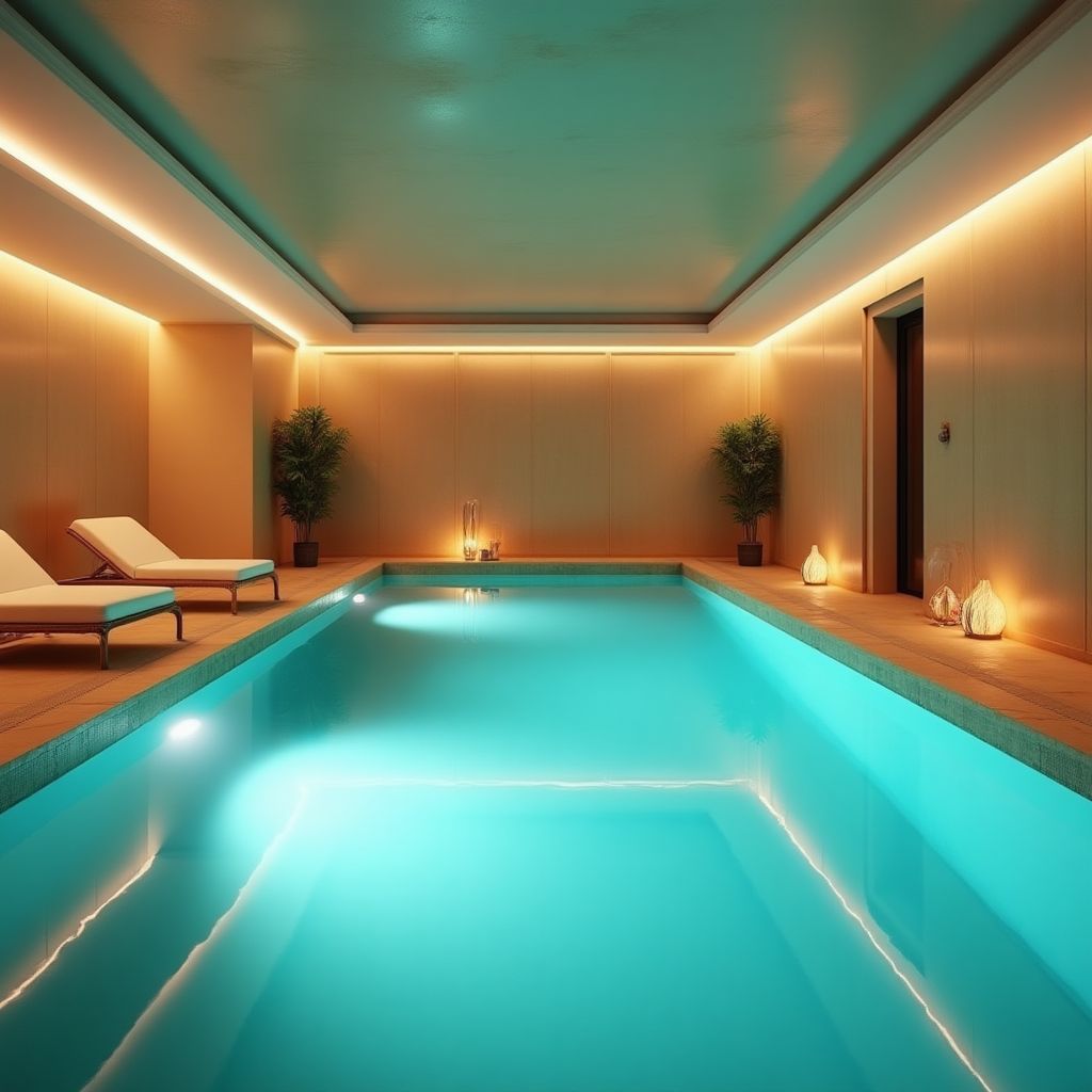 Centru spa cu piscină interioară și zonă de relaxare