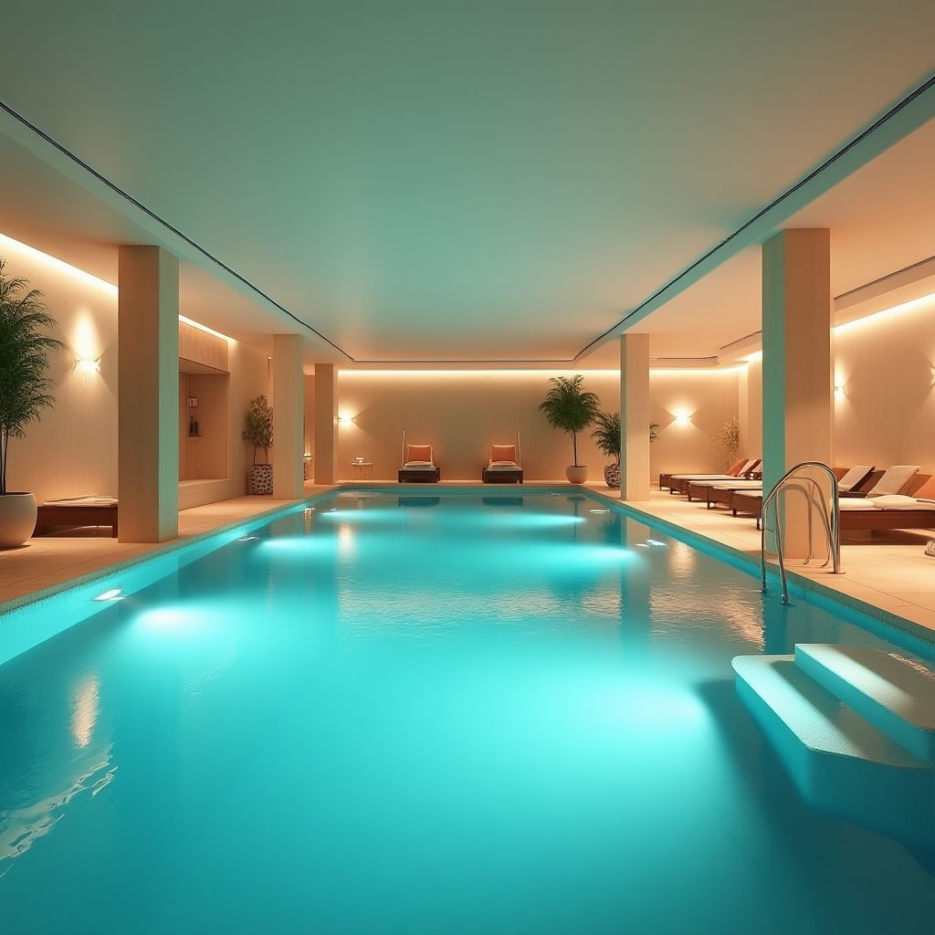 Piscina interioară și zona de relaxare